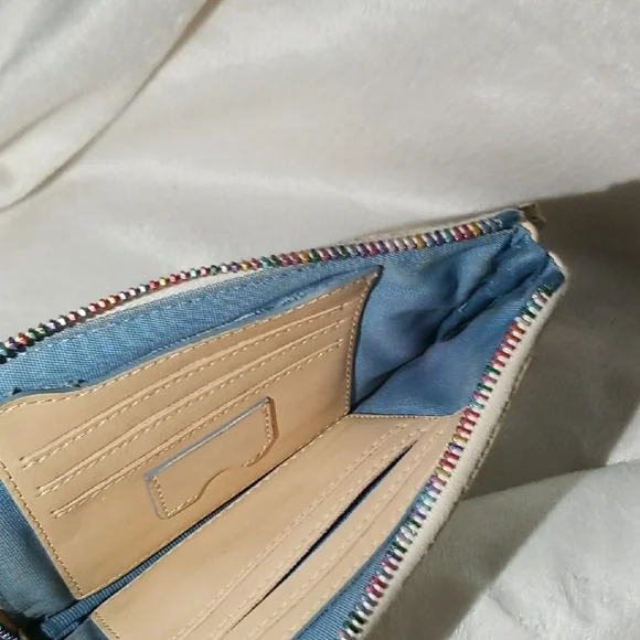Dooney & Bourke Cream Multicolor Logo Wristlet - Picture 4 of 5